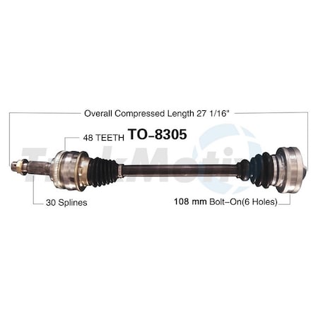 Surtrack Axle Cv Axle Shaft, To-8305 TO-8305